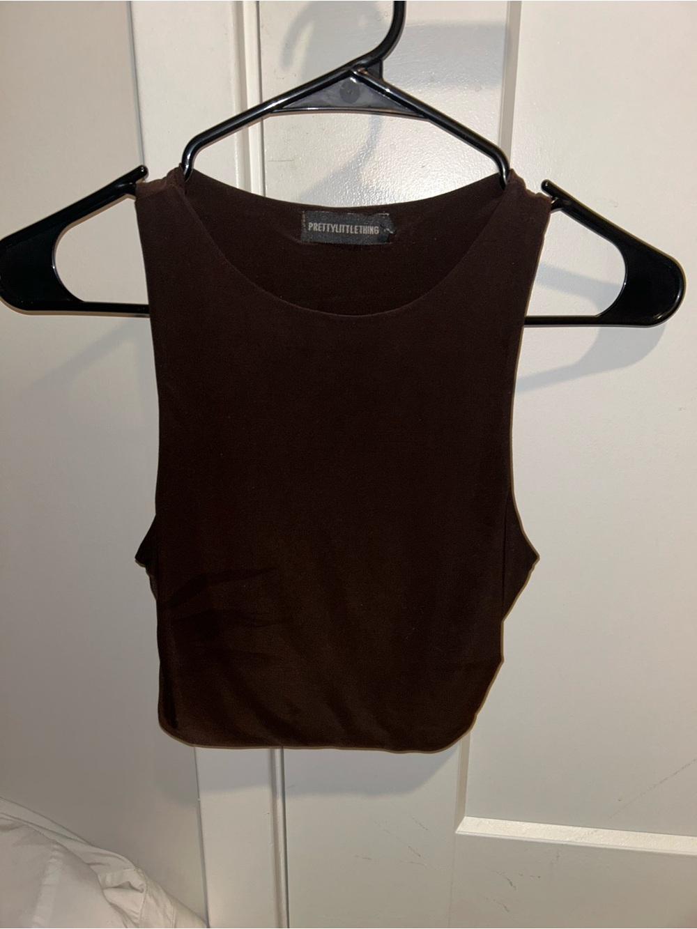 PrettyLittleThing Brown Cropped Tank Top